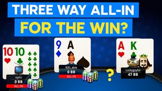 Will He Call The 3-Way All-In For The Double Knock Out? | KO Games | 888poker