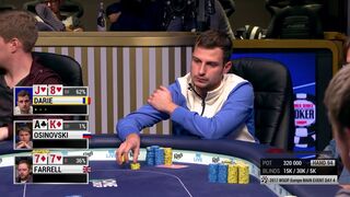 Farrel vs Daria Flopped Set into Flopped Straight (2017 WSOPE Main Event)