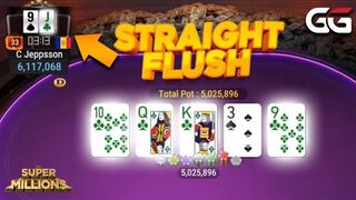 Straight Flush while Heads Up! | Highlights of Super MILLION$ | S2E18 | $1,340,000