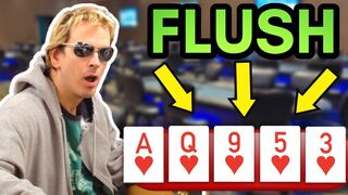 222,000 Won With FLUSH Draw | A Compilation of ICONIC Action Flops