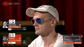 Malyshev Out in 3rd | Main Event Final Table | #MILLIONSRussia