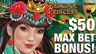 $50 Bet Bonus on Peacock Princess Dragon Link & Prancing Pigs ~ Jin Ji Bao Xi Casino Slot Machines