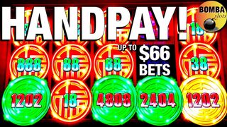 2 JACKPOTS! HIGH LIMIT up to $66 Bets Rising Fortunes~Quick Bite at Red Tape & The BIGGEST King Crab