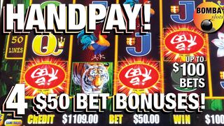HANDPAY!????Panda Magic ~FOUR $50 BET BONUSES Dragon Link Slot Machine Jackpot at Wynn Casino in Vegas