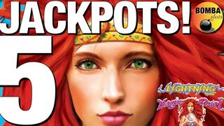 5 JACKPOTS! MA$$IVE WIN on Magic Pearl????????‍♀️ Lightning Link Handpays for days at Casino Slot Big Wins