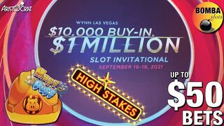 $1,000,000.00 ????Slot TOURNAMENT Wynn Las Vegas! Up to $50 Spins on High Stakes & Huff N' Puff Part1/4