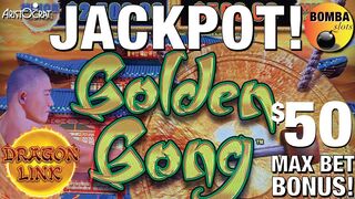 $50 MAX BET JACKPOT! Golden Gong Dragon Link Handpay First Time Playing it at The Cosmo in Las Vegas