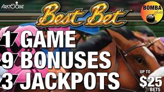 3 JACKPOTS! 9 BONUSES!1 HUGE WIN!????Best Bet????Lightning Cash⚡️Casino High Limit Slot Machine Big Win!