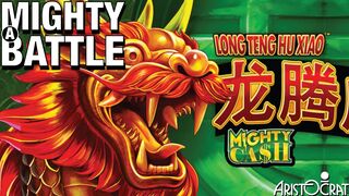 A MIGHTY BATTLE on ???? MIGHTY CA$H ???? Long Teng Hu Xiao at The Cosmo in Las Vegas - Slot Machine Play