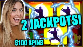 $100/SPINS on Dollar Storm Lands 2 JACKPOTS in Vegas!