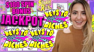 $100/BET ???? LANDS ME 20 FREE GAMES + a JACKPOT HANDPAY on Stinkin' Rich in VEGAS!