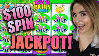 FINALLY LANDED a $100/SPIN JACKPOT on Stinkin' Rich in Vegas!