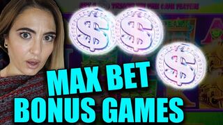 MAX BET ???? BONUS GAMES ????WON on ALL ABOARD SLOT MACHINE IN VEGAS!