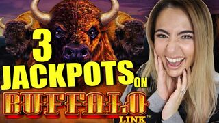 OMG! NONSTOP! 3 JACKPOTS on NEW BUFFALO LINK in Vegas!
