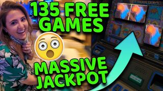 MASSIVE JACKPOT w/ 135 FREE GAMES on Kilimanjaro Slot in Vegas!!