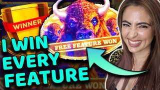 I WIN EVERY BONUS FEATURE & a JACKPOT on this new BUFFALO LINK SLOT MACHINE