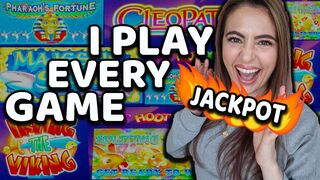 I PLAY every GAME on this HIGH LIMIT SLOT MACHINE trying to get the BONUS but WIN a JACKPOT instead