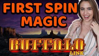 FIRST TIME & FIRST SPIN! 3 BONUS GAMES ON NEW BUFFALO LINK SLOT MACHINE!