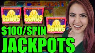 $100/SPINS WIN 2 HANDPAY JACKPOTS ON CLEO 2!