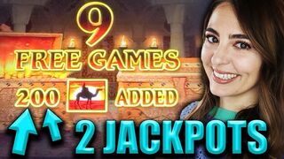 200 WILDS Added!! 2 HANDPAY JACKPOTS on Sahara Gold in Vegas!