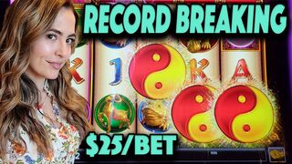 BROKE My HANDPAY RECORD on Jinse Dao Slot Machine on $25/Spin in Las Vegas!